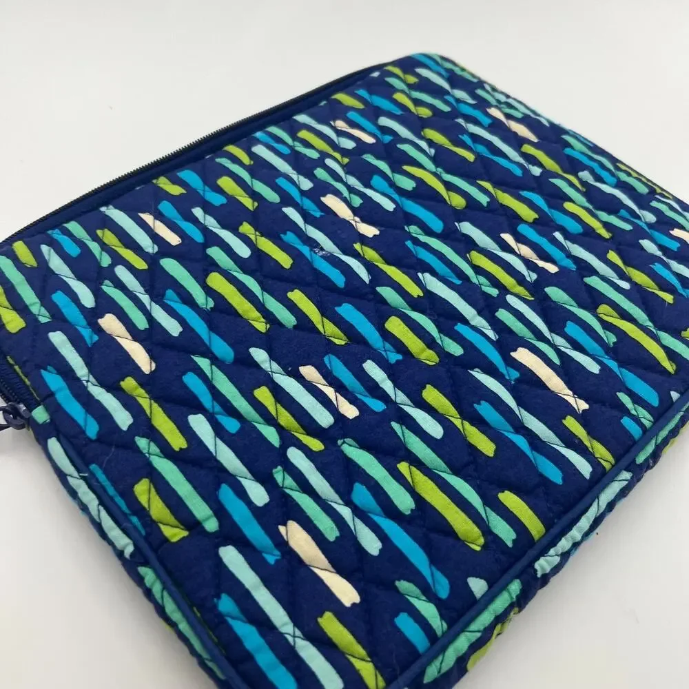 Vera Bradley 7x9 Padded Zip Tablet Holder Unisex / Boys Blue Green